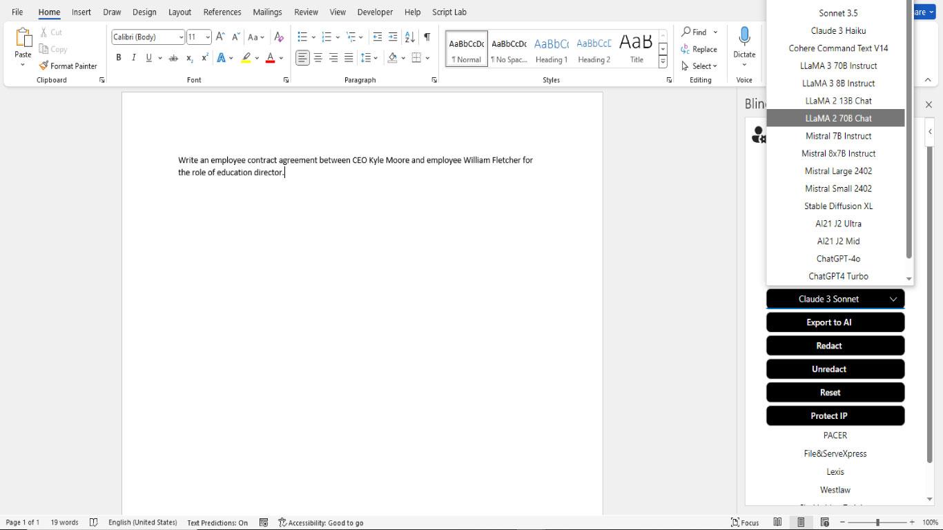 Blinder AI screenshot 2