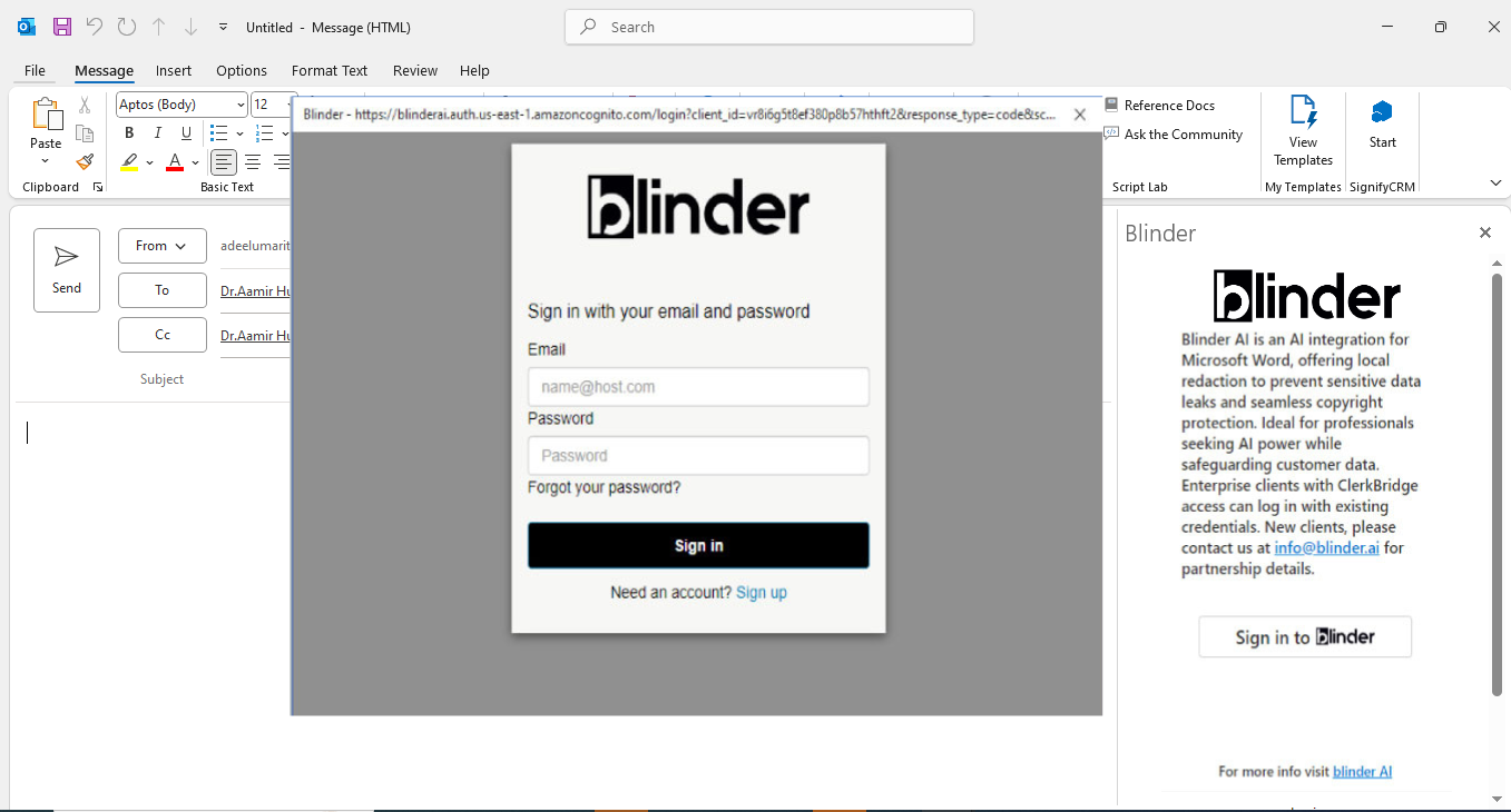Blinder AI screenshot 1