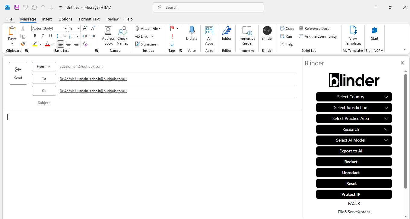 Blinder AI screenshot 2