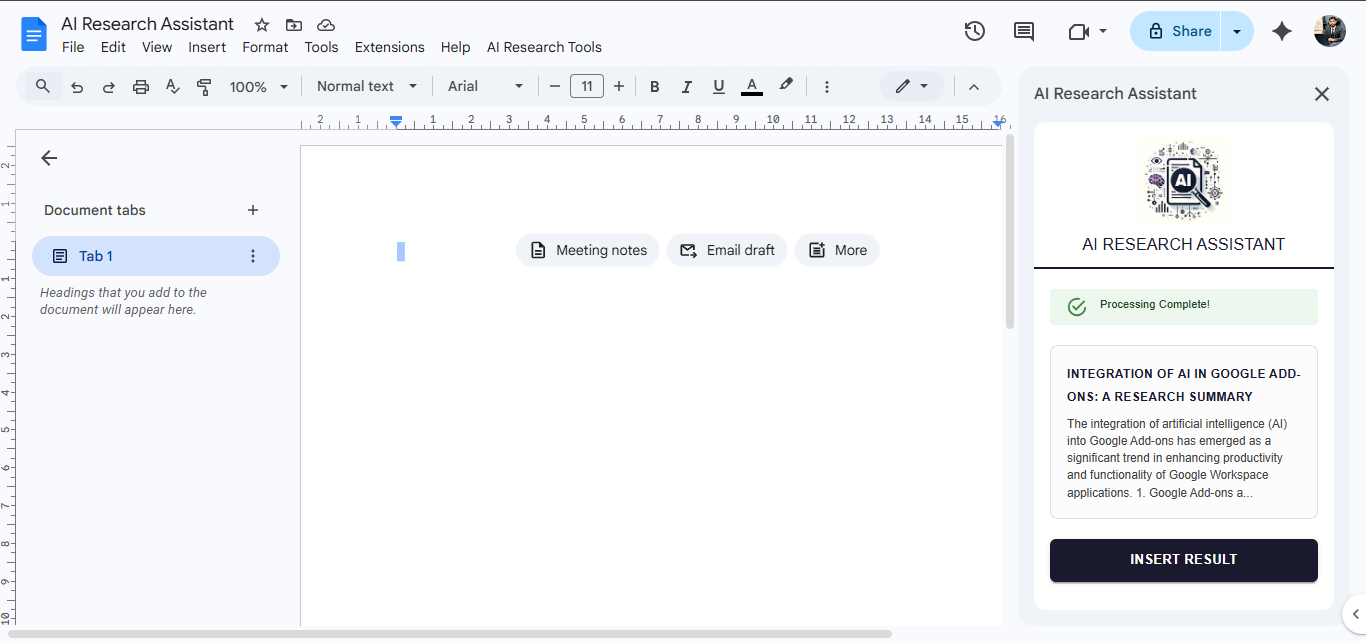 AI Research Assistant screenshot 2