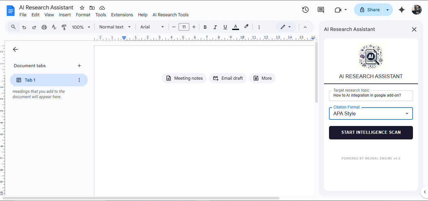 AI Research Assistant screenshot 1